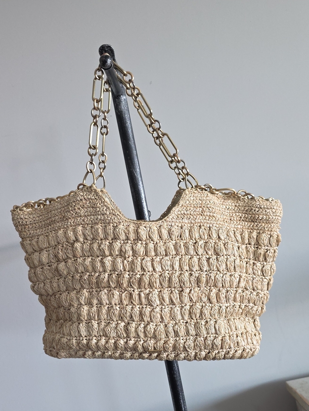 Cult Gaia Naima Straw Chain Tote Bag